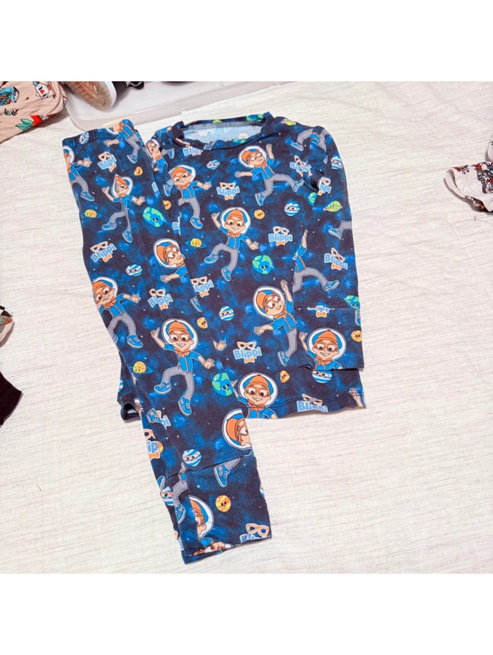 Bums & Roses blippi space two piece bamboo pajamas